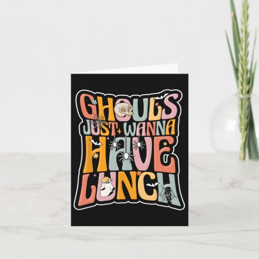 Cafetariamedewerker terug naar school Halloween lu Kaart (Voorkant)