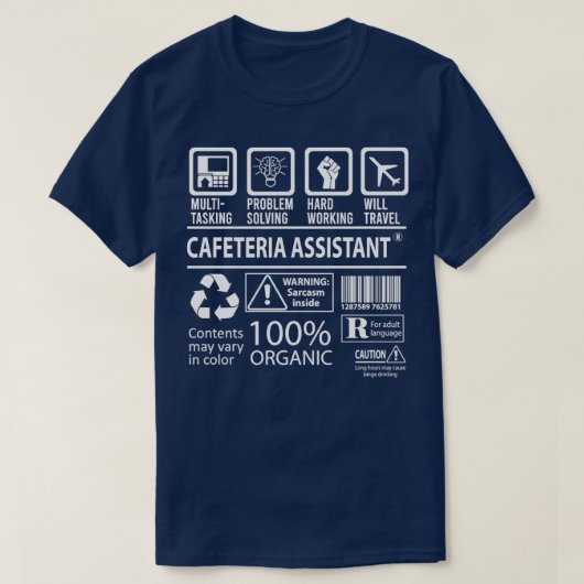 Cafeteria Assistant MultiTasking Certified Job Gif T-shirt (Design voorkant)