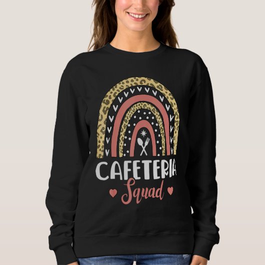 Cafeteria Squad Boho Rainbow Leopard Lunch Lady Trui (Voorkant)