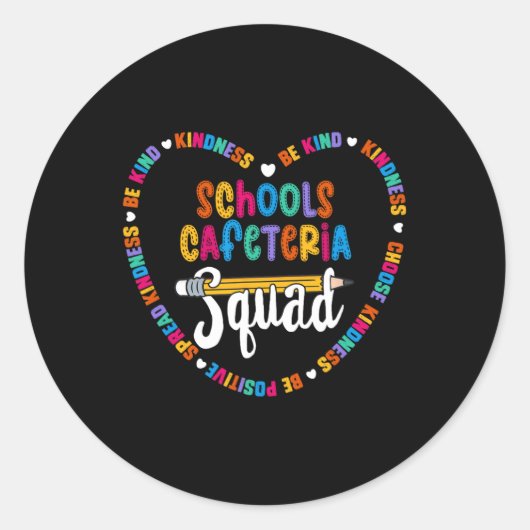 Cafeteria Squad terug naar school Happy First Day Ronde Sticker (Voorkant)