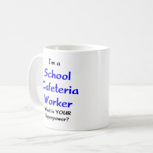 cafeteria worker school koffiemok (Voorkant links)
