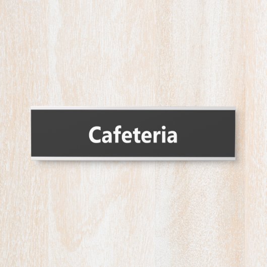 Cafeteria Zwart en Wit Deurbordje (Voorkant)