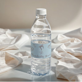 Caféthema Blauwe Boog Café Bebe Jongen Baby Shower Waterfles Etiket