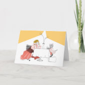 Cafetijd met katten kaart (Voorkant)