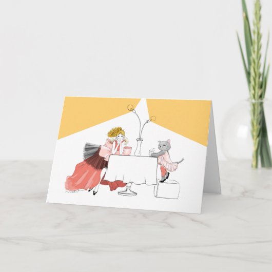 Cafetijd met katten kaart (Voorkant)