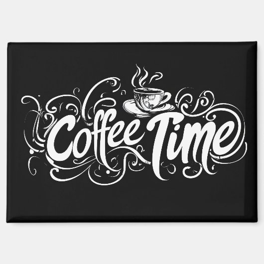 Cafetijd Slogan Ingewikkeld Magneet (Voorkant)