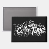 Cafetijd Slogan Ingewikkeld Magneet (Voorkant / Achterkant)