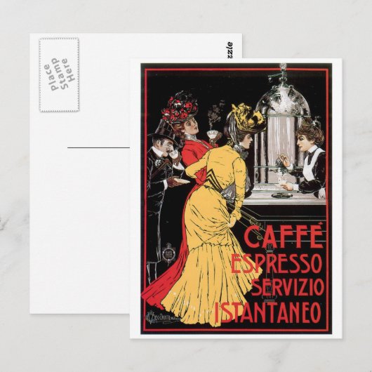Caffe Espresso  Coffee Drink & Art Briefkaart (Voorkant / Achterkant)