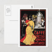 Caffe Espresso  Coffee Drink & Art Briefkaart (Voorkant / Achterkant)