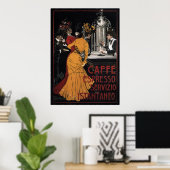 Caffe Espresso ~ Servizio Istantaneo ~ 1900 Poster (Thuiskantoor)