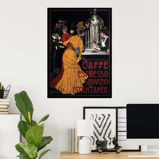 Caffe Espresso ~ Servizio Istantaneo ~ 1900 Poster (Thuiskantoor)