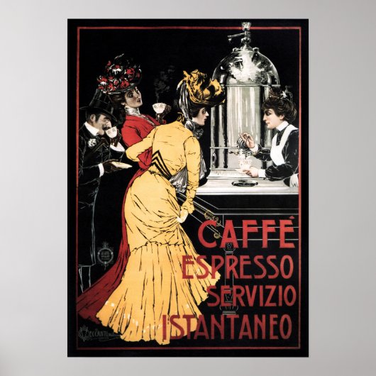 CAFFE ESPRESSO SERVIZIO ISTANTANEO Coffee Italiaan Poster (Voorkant)