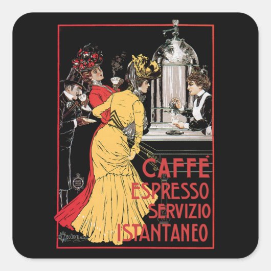Caffe Espresso Vierkante Sticker (Voorkant)