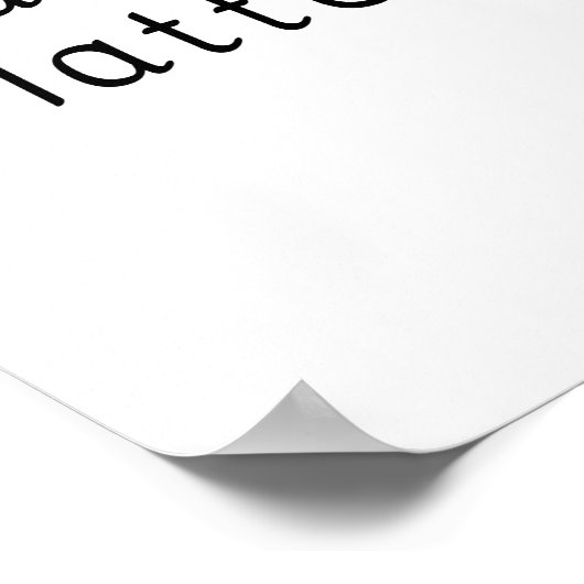 Caffè latte - minimalistic typography poster (Hoek)