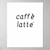 Caffè latte - minimalistic typography poster (Voorkant)