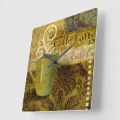 Caffe Latte Vierkante Klok (Hoek)