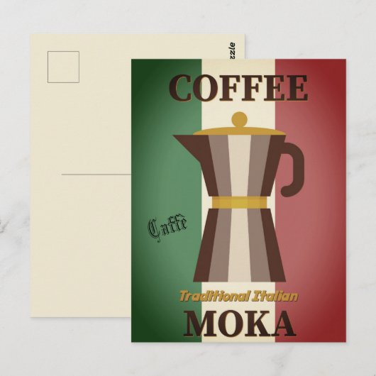 Caffè Moka Italiaanse vlag Koffiepot | Briefkaart (Voorkant / Achterkant)