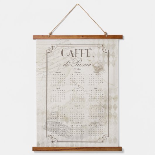 Caffe Roma 2026 Wall Calendar Art Hangend Wandkleed (Voorkant)