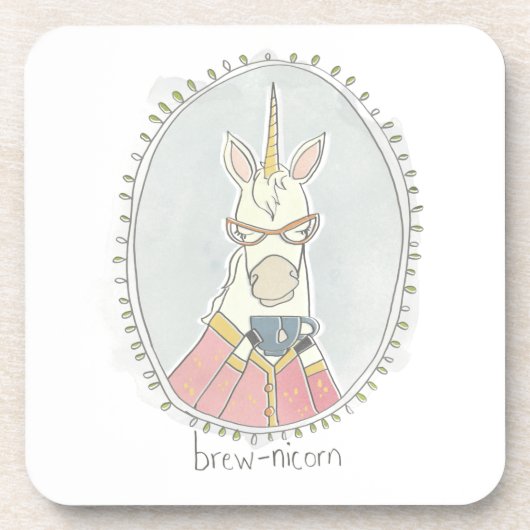 Caffeinaire Cutie | Brew Unicorn Bier Onderzetter (Voorkant)