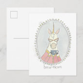 Caffeinaire Cutie | Brew Unicorn Briefkaart (Voorkant / Achterkant)