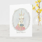 Caffeinaire Cutie | Brew Unicorn Kaart (Gele Bloem)