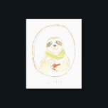 Caffeinaire Cutie | Sloffee Canvas Afdruk<br><div class="desc">Deze afdruk van de waterverf is uitgerust met een leuke slotwalk om koffie te gooien | Door June Erica Vess</div>