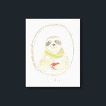 Caffeinaire Cutie | Sloffee Canvas Afdruk<br><div class="desc">Deze afdruk van de waterverf is uitgerust met een leuke slotwalk om koffie te gooien | Door June Erica Vess</div>