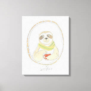 Caffeinaire Cutie   Sloffee Canvas Afdruk