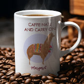 Caffeinate Carry On Llama Alpaca met de hand getro Koffiemok