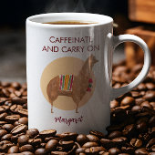Caffeinate Carry On Llama Alpaca met de hand getro Koffiemok