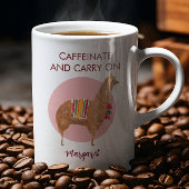 Caffeinate Carry On Llama Alpaca met de hand getro Koffiemok