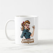 Caffeinate en Conquor Sassy Retro Koffiemok (Links)