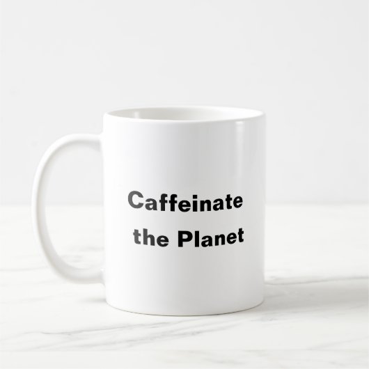 Caffeinate the Planet koffie mok (Links)