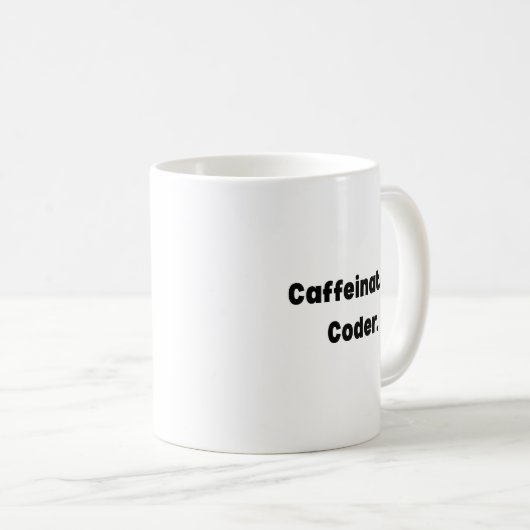 Caffeinated Coder Mug – Funny Gift for Programmers Koffiemok (Voorkant rechts)