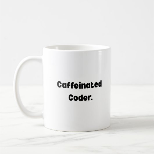 Caffeinated Coder Mug – Funny Gift for Programmers Koffiemok (Links)