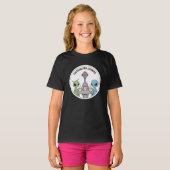 Caffeinated Cosmos Schattig Grappig Alien Koffie L T-shirt (Voorkant volledig)