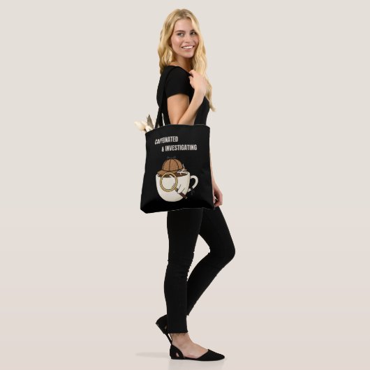 Caffeinated & Investigating | Cozy Mystery Book Lo Tote Bag (Op model)