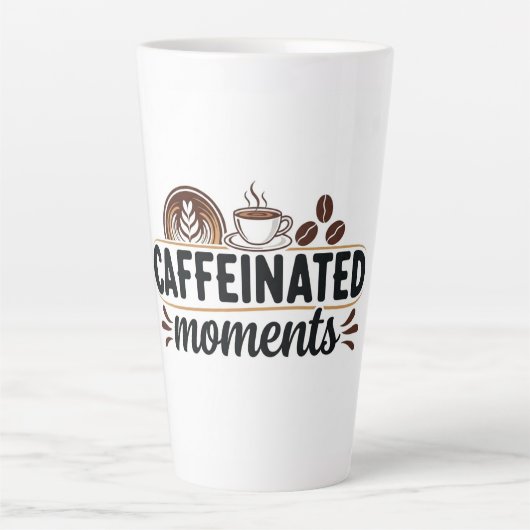 Caffeinated Moments - Coffee Lover Design Latte Mok (Voorkant)