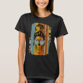 Caffeinated Skeleton Skull Messy Bun Coffee Mom T-shirt (Voorkant)