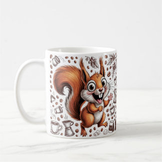 Caffeinated Squirrel | Funny Coffee Lover Animal Koffiemok