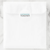 Caffeinated Teacher (blauwe wortel) Ronde Sticker (Tas)