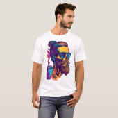Caffeinatede Schedel � Funny Barista Skelet T-shirt (Voorkant volledig)