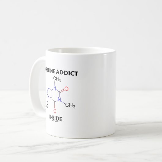 Caffeine Addict Inside (Caffeine Molecule) Koffiemok (Voorkant links)
