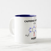 Caffeine Addict Inside (Caffeine Molecule) Tweekleurige Koffiemok (Voorkant links)