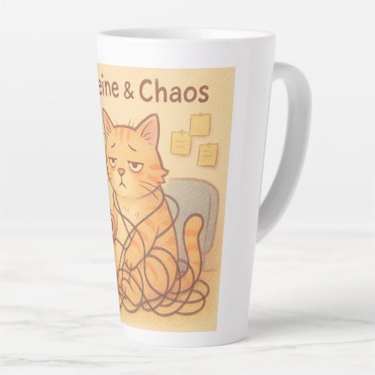 Caffeine and Choas Coffee Mug Latte Mok (Rechterhoek)