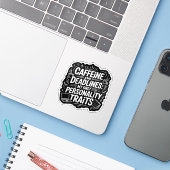 Caffeine and Deadlines – Funny Academic Burnout Sticker (Laptop met iPhone)