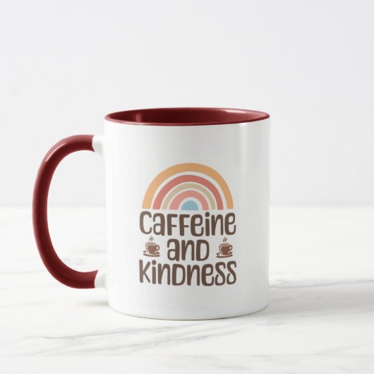 Caffeine and Kindness Mug – Positive Coffee Quote  Mok (Links)
