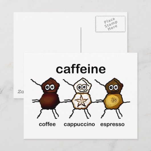 Caffeine Briefkaart (Voorkant / Achterkant)