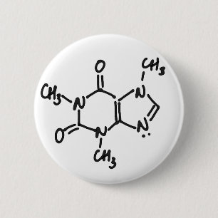 Caffeine-Button (koffie/thea-alkaloïde), in alle  Ronde Button 5,7 Cm