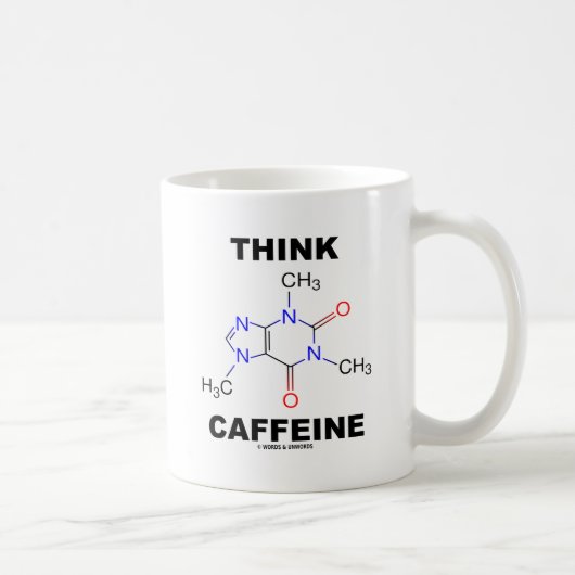 Caffeine (Caffeine Chemical Molecule) Koffiemok (Rechts)